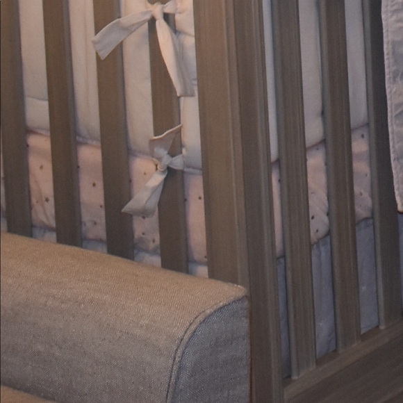 Pottery Barn Emily & Merritt Blush Crib Skirt & Sheet Set - Picture 3 of 10